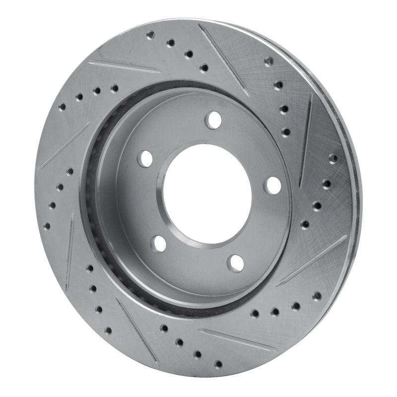 Ford F-150 Brake Rotor (1) - Front Left - R1 Concepts - Drilled & Slotted - Silver - `97-`04